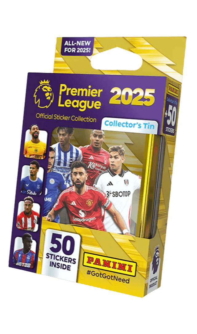 Panini Premier League 2025 Official Stickers Collector&#039;s Tin (50 stickers)